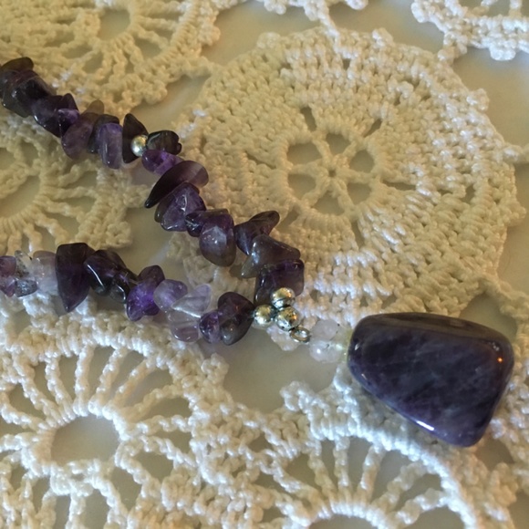 Amethyst February Birthstone Necklace & Earrings - Picture 4 of 6